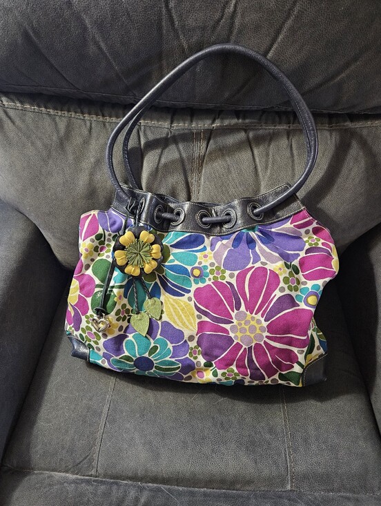 Brighton Handbags - Brighton Purple Teal Floral Hobo with Multicolor Accents